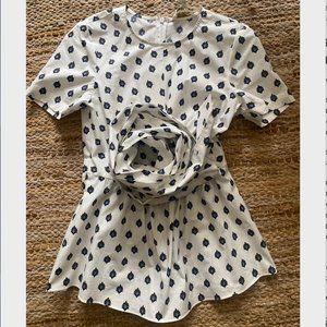 BRAND NEW! DIANE VON FURSTENBERG WRAP AROUND BLOCK PRINT TOP